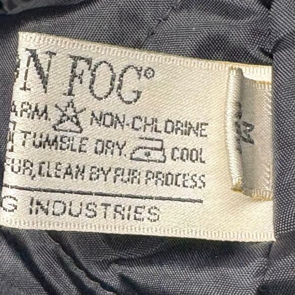 Vintage London Fog Fur Trim Parka Coat Black Hooded Winter Jacket Women’s Size M - Picture 11 of 13